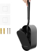 Toilet Bowl Brush and Holder, OSCIOSS Toilet Brush Set with Ergonomic Design, Compact Size, Durable Bristles, RV Toilet Brushes & Holders for Dead Corner Clean (Black, 1pack)