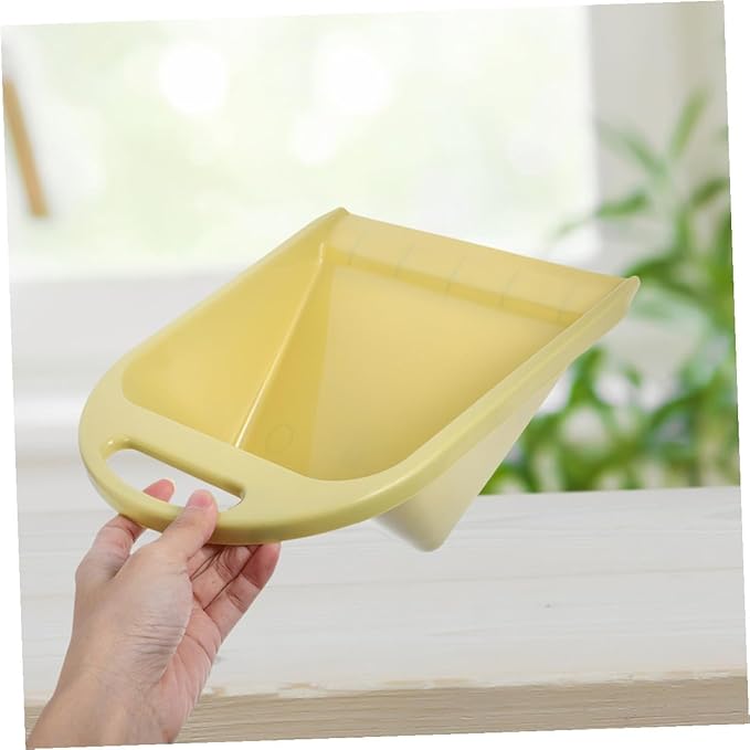 Handheld Dustpan Small Portable Dust Pan 2pcs Lime Yellow with Handle for Home Office Tabletop Garbage Collection Cleaning
