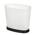 iDesign Slim Bathroom Trash Can, Small Plastic Garbage Can for Bedroom, Office, Desk, or Dorm, Frost/Matte Black
