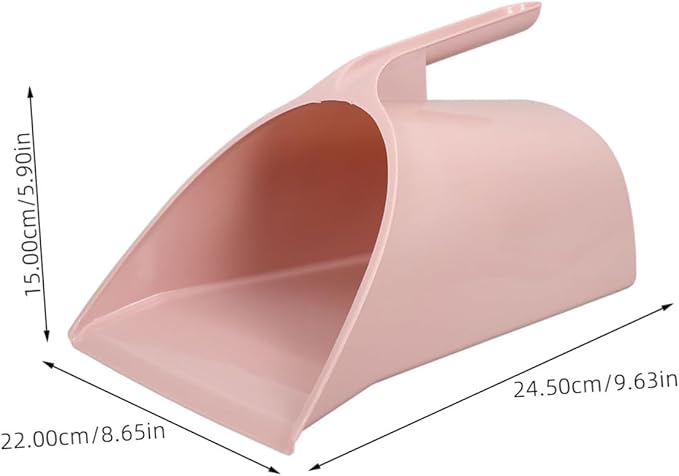 PRETYZOOM Ergonomic Handheld Dustpan Pink Long Handle Dust Pan Only for Room Office Portable Trash Shovel