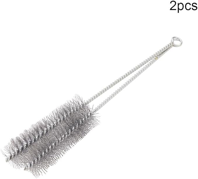 Utoolmart Steel Wire Cleaning Brush, Spiral Power Tube Brush, Steel Wire Tube Brush Cleaning Tool, Tube Bottle Brush, 1.2-inch Diameter 12-inch Length, 2pcs