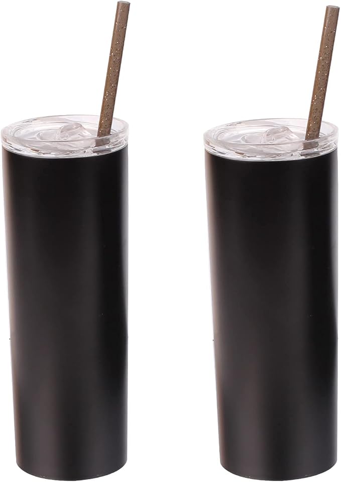 DAKOUFISH 11 Inch Long Glitter Black Reusable Tritan Replacement Drinking Straws for 16 oz & 24 oz Mason Jar,Tumblers, Set of 12 with Cleaning Brush (11inch, Glitter Black)