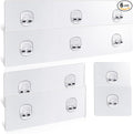 Strong Adhesive Shower Caddy Replacement, 6 Pack No Drill Adhesive Hooks for Bathroom & Kitchen, Holds 40lbs, Waterproof & Transparent Strips for Tile, Glass, Smooth Walls