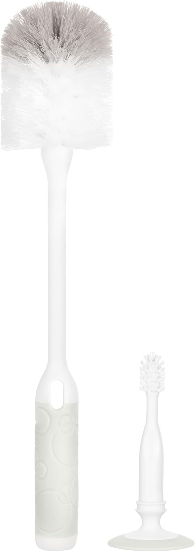 Ubbi Deluxe Baby Bottle Cleaning Set Includes a Nipple Brush with Suction Cup, Oat
