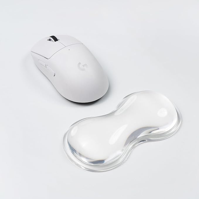 Ergonomic Silicone Gel Keyboard and Mouse Wrist Rest Set – Clear Wrist Rest for Computer Keyboard 60%/68%/75%, Comfort & Support for Typing and Gaming (White)