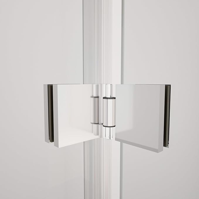 Royal Guard Bifold Shower Door, 36" W x 72" H Frameless Glass Shower Door with 1/4" (6mm) Clear Tempered Glass, Pivot Swing Shower Door, Chrome Finish