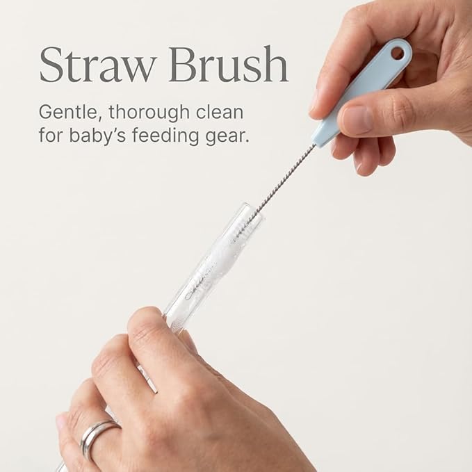 4-in-1 Baby Bottle Brush Set - Including Brushes for Bottles, Straws, Caps, & Nipples - BPA-Free (Grey)