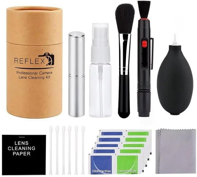 REFLEX CAMERA Professional 19 in 1 Camera Cleaning Kit, Camera Lens Cleaning Kit with Lens Pen, Air/Dust Blower, Microfiber Lens Cloth, Sensor Cleaning Swabs, Lens Solution & Handy Storage Container