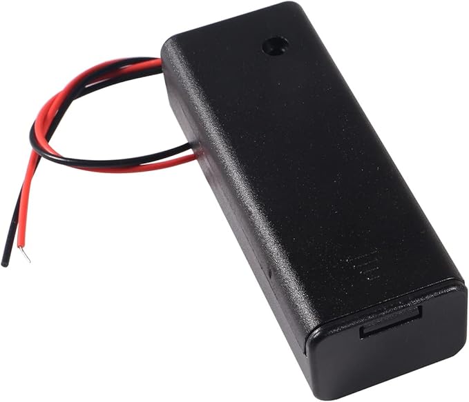 8Pcs 1 Slots 1.5V AA Battery Case Holder 1 x 1.5V AA Battery Spring Clip Storage Box with Wire and ON/Off Switch