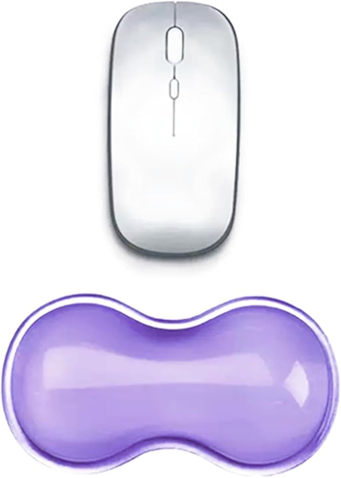 Mouse Wrist Rest Pad, 5.71" Ergonomic Cool Silicone Gel Wrist Support Pad for Effortless Typing & Pain Relief, Non-Slip Base Wrist Support Cushion for Gaming, Computers, Laptops, Office Use Purple