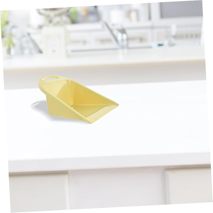Handheld Dustpan and Desktop Trash Cleaning Scooper Set, 2pcs Portable Lime Yellow Plastic Handle, Multi-use Cleaning Tool for Home, Office, and Garage Waste Collection