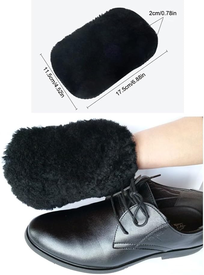 2 Pack Shine Shoes Cloth Shoes Polishing Gloves Shoe Shine Buffing Cloth Polish Dauber Applicators Cleaning Glove for Leather Shoes Boots Mink Oil Cream Knee High Boots Polish Care Kit