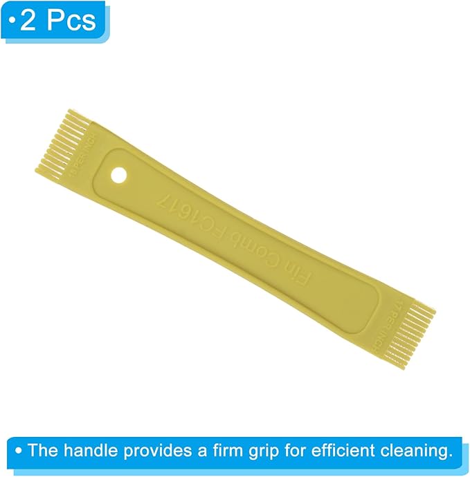 PATIKIL Air Conditioner Fin Comb, 2Pcs AC Coil Cleaner Fin Straightener Brush Condenser Coil Radiator Repair Tool for AC Unit Refrigerator Evaporator, Yellow