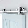 TSMST 11FT Sliding Barn Door Hardware Kit, Top Mount Stainless Steel Heavy Duty Sturdy Barn Door Track for Single Wood Door, Slide Smoothly Quietly (T Style)