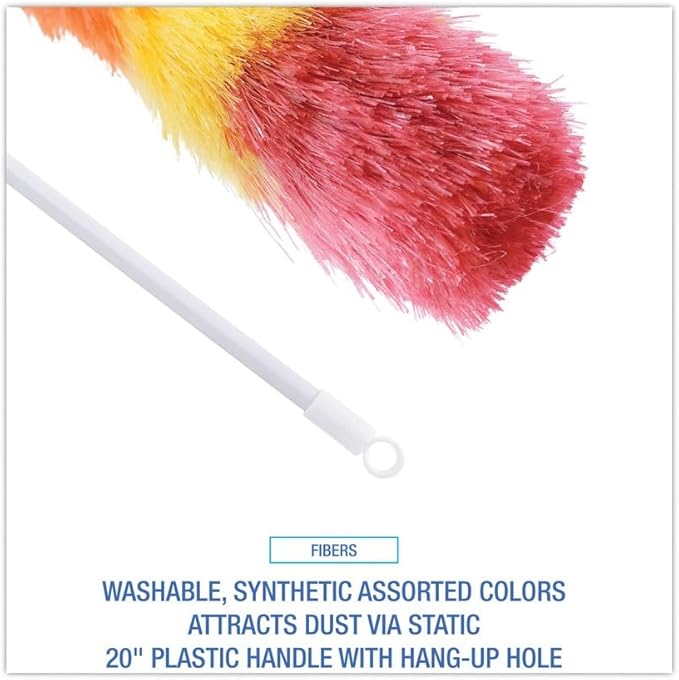 Boardwalk BWK9441 Polywool Duster with 20 in. Plastic Handle - Assorted Colors