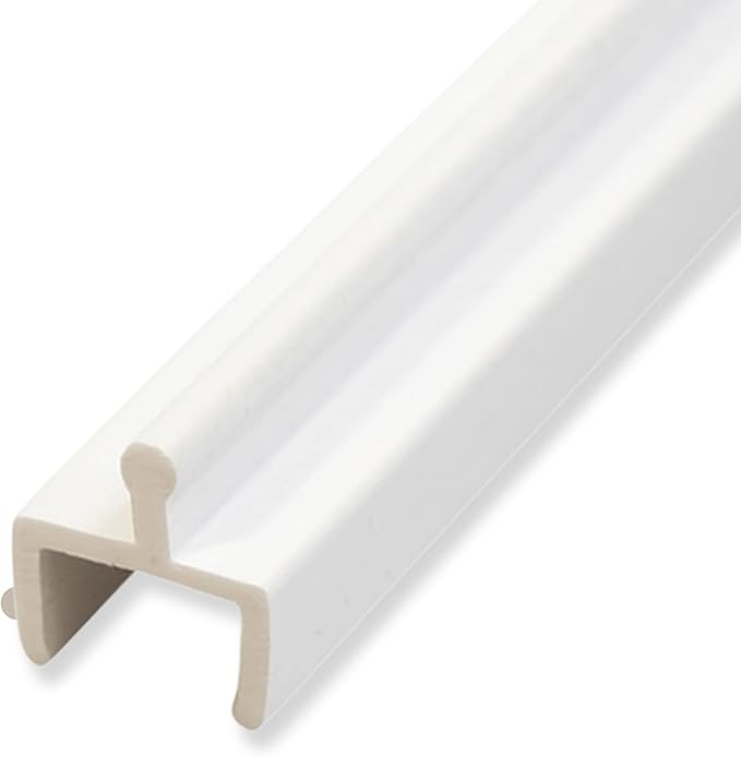KC Hardware Vinyl Sliding Screen Door Track, Sliding Door Bottom Track Replacement, Patio Screen Door Repair Guide- White Vinyl (48 Inch, 1, Pack)