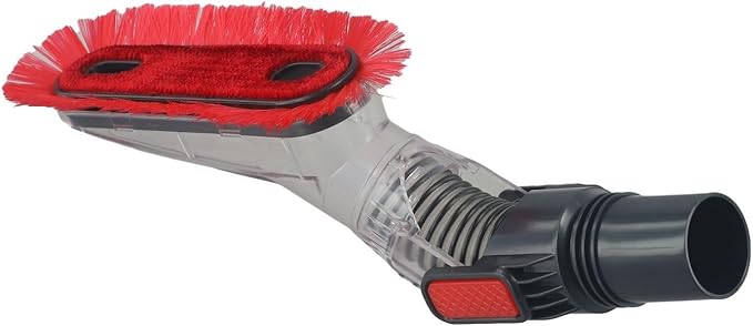 32mm Flexible Soft Vacuum Dusting Brush for Furniture Cleaning High Space Ceiling Dust Removal Attachment with 1-1/4 Inch Inner Diameter Red