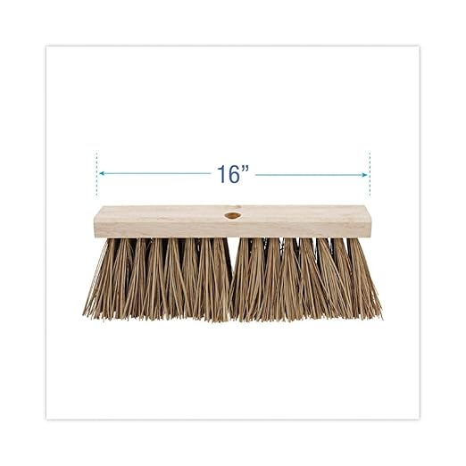 Boardwalk BWK71160 6.25 in. Palmyra Fiber Bristles 16 in. Brush Street Broom Head - Brown