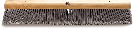 SPARTA 4501423 Flo-Pac Flagged Fine Floor Sweep, Polypropylene Bristles, 24" Block Size, 3" Bristle Trim, Gray