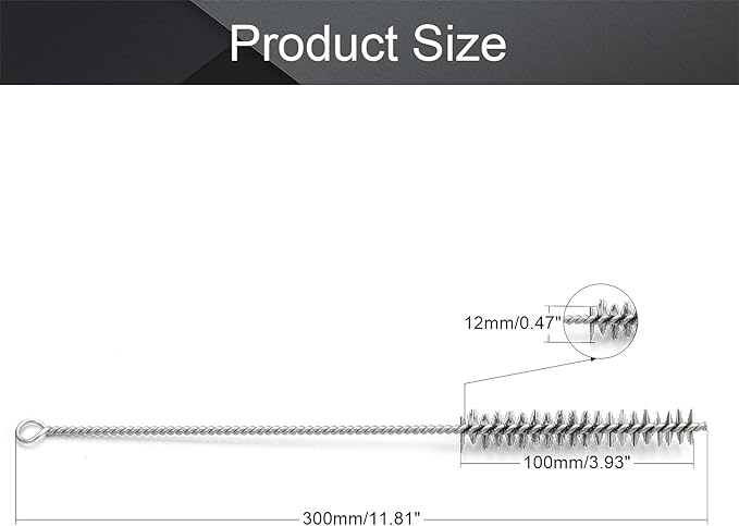 Utoolmart Steel Wire Cleaning Brush, Spiral Power Tube Cleaning Tool, Bottle Brush, 0.6-inch Diameter 12-inch Length, 10pcs