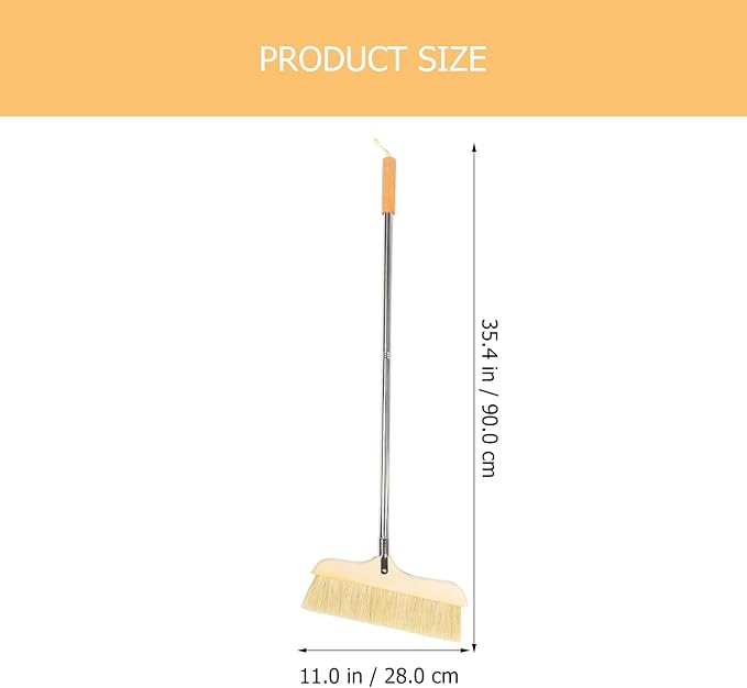 Anti-Static Broom Soft Bristle Brush Sweeping Brooms for Kitchen Bedroom Bathroom Wooden Handle
