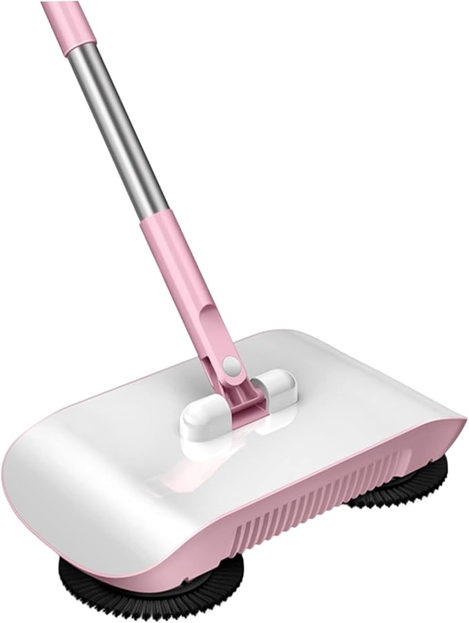 Naisicore Carpet Sweeper Manual, 2 in 1 180 Degree Rotating Hand Push Sweeper, Manual Vacuum Sweeper, Sweeping Mop Crumb Sweeper for Carpet Floor Clean(Pink), Standard, Style2