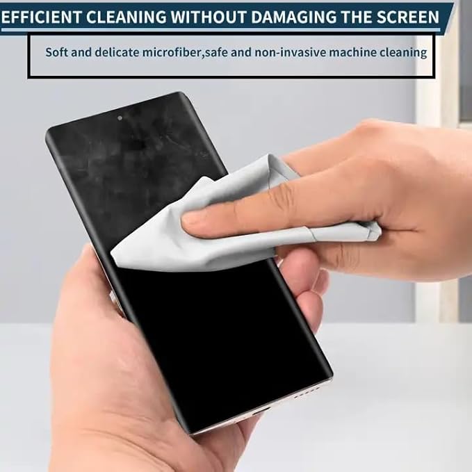 Premium Microfiber Cleaning Cloth in Individual PVC Pouches - Glasses Cleaning Cloth for Eyeglasses, Screens, Phones, Computer, Camera Lens, and Delicate Surfaces (6 x 1Pack)