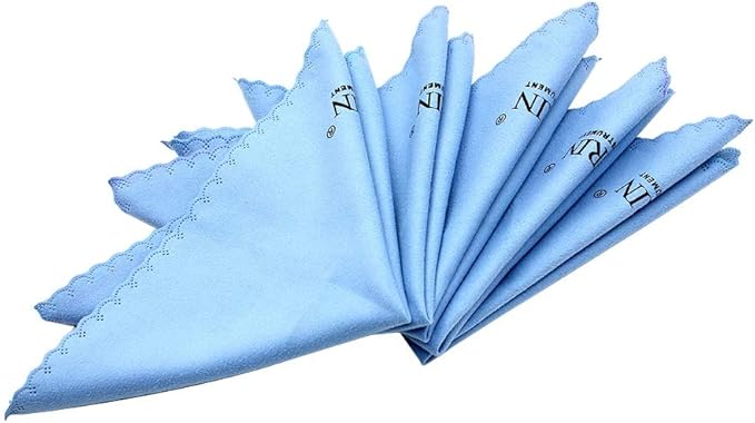 5pcs Microfiber Polishing Cleaning Cloth for Musical Instrument Guitar Piano Violin Sax Clarinet Flute Universal