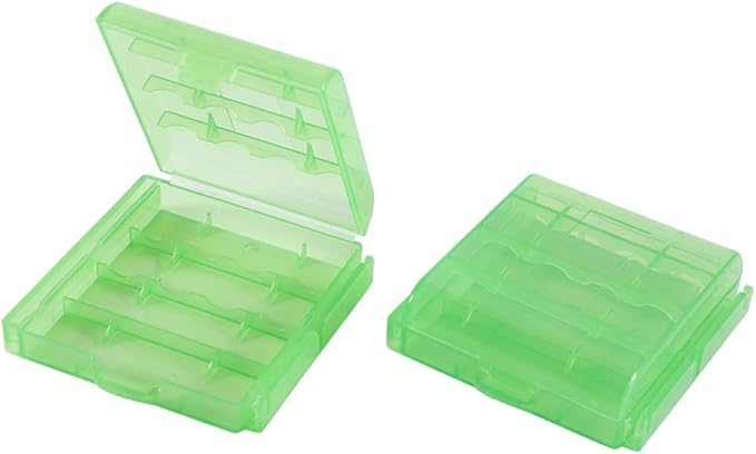 Joyzan Battery Storage Case, Batteries Holder Box 4 AA 5 AAA Capacity Cell Container Compact Portable Vault Carrying Organizer Insulative Protective Hinged Lid Home Office School Travelling 10Pcs
