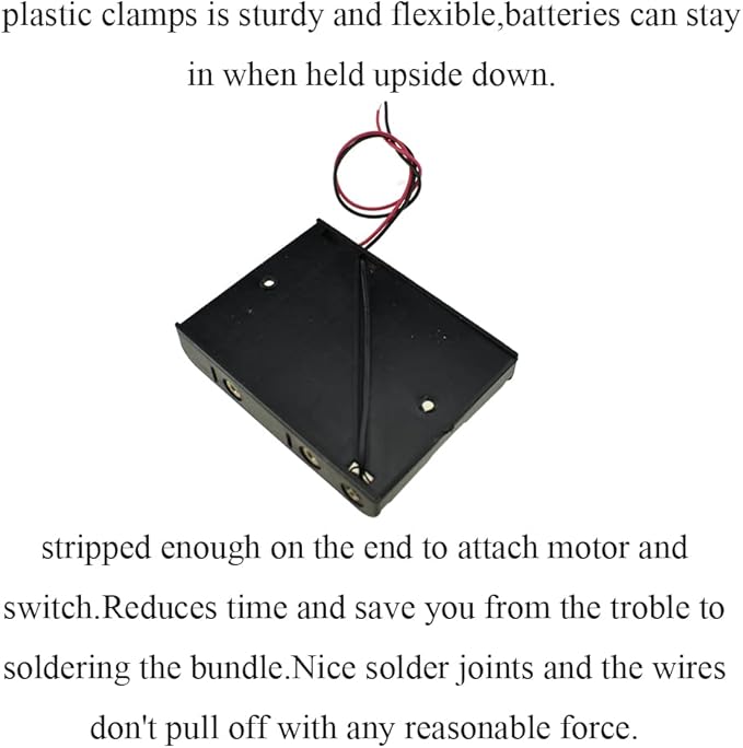 HAHIYO 7.5V 5AA Battery Holder Bundle Series with Wire Sturdy Clapm Flexible Springs Contact Build-in Harnesses Batteries Black Case Easy Install 3 Pieces for Wall Clocks Ham Radio Kids Toys