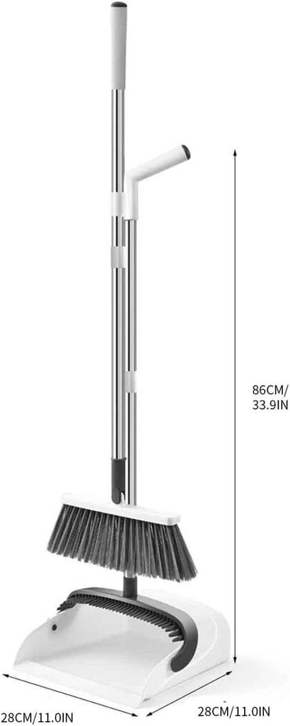 Broom and Dustpan Set Widened Thickened, Folding Dustpan with Handle, Soft Bristle Brooms for Sweeping Indoor, Dustpans Long Handle, New House Essentials, Apartment Must Haves, Tool Set