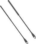 2pcs Silicone Straw Brushes, 6mm+8mm Reusable Hanging Straw Cleaner Brush Extra Long Straw Cleaning Brush Bendable Crevice Brush Pipe Cleaners for Glass Metal Straw (Gray)