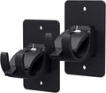 2 Pieces Self Adhesive Curtain Rod Bracket, Universal Plastic Curtain Rod Holders, No Drill Curtain Rod Brackets Curtain Rod Hooks for Bathroom, Bedroom, Livingroom, Kitchen (Black)