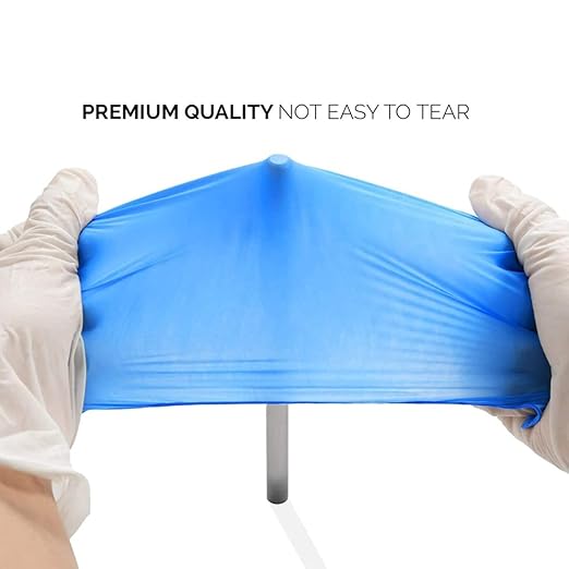 Basic Medical Synmax Vinyl Exam Gloves - Latex-Free & Powder-Free - Large, BMPF-3003 Blue Box of 100