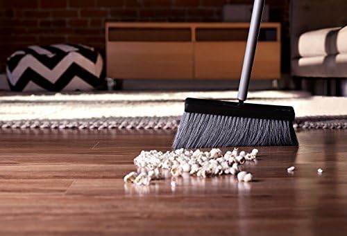 Fuller Brush Deep Reach Slender Broom – Lightweight Indoor Broom with Split-End Bristles – 11-Inch Sweeping Path – 48-Inch Handle with Hanging Hook – Black
