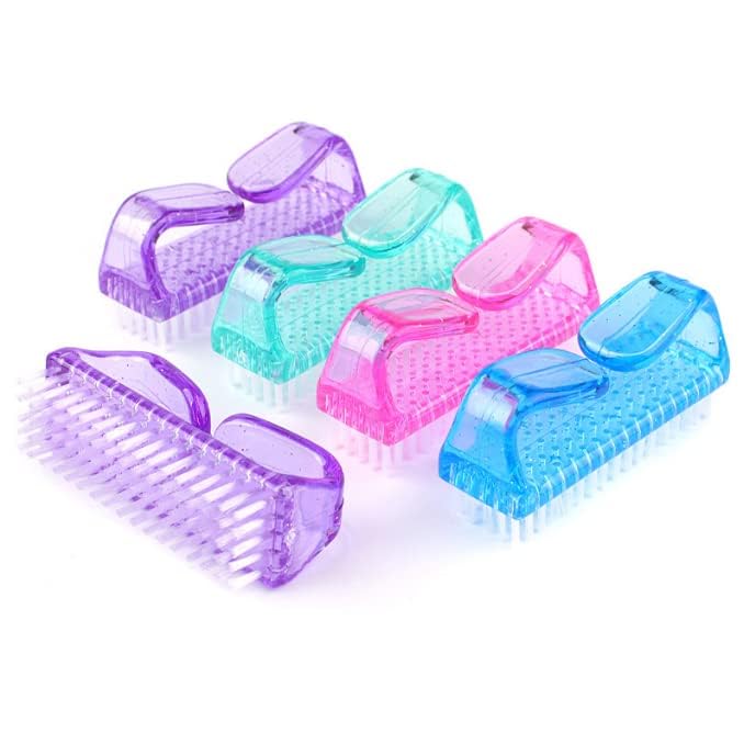 3Pcs Different Kinds of Fingernail brush with Plastic Handle Nail brush for cleaning Fingernails - Easy to use Nail Scrub brush - Nail Cleaner Nail brushes for Hands Feet(green)