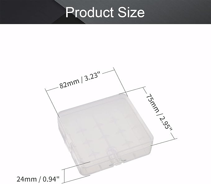 Fielect 3Pcs 18650 Battery Storage Case Holder Organizer 4 Capacity Battery Storage Box for 18650 Battery, Transparent