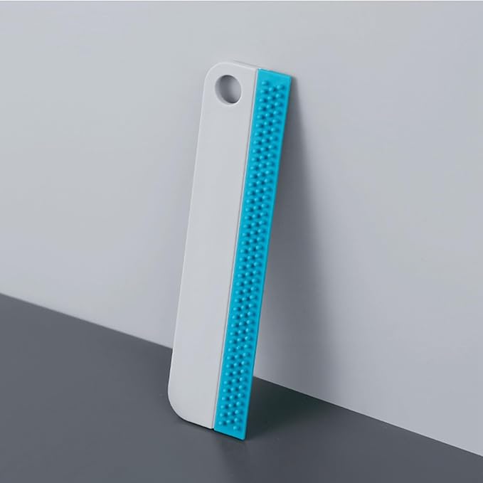Topyond Silicone Squeegee, Small Portable Bathroom Accessories Water Blade for Cleaning Bathroom Shower Mirror Glass, Kitchen Countertop Sink, Car Windows Wiper Scraper Gray (Blue Grey)