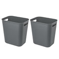 UUJOLY Plastic Small Trash Can Wastebasket, Garbage Container Basket for Bathrooms, Laundry Room, Kitchens, Offices, Kids Rooms, Dorms, 3.5 Gallon, Dark Grey, 2 Pack
