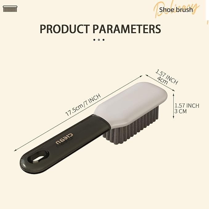 2 Pack Shoe Brush,Shower Cleaning Brush,Scrub BrushComfort Grip,Ideal for Cleaning Bathroom, Shower, Kitchen Bristle Brush (Grey Shoes Brush)