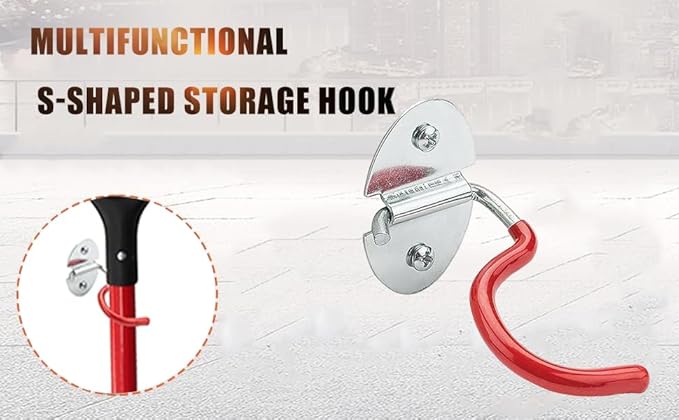 Tripar International S-Type Hook, Wall Mounted, Space Saver Organizer Tool Holder (8 Holders)
