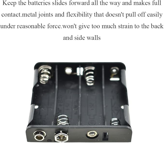 HAHIYO 9V Battery Holder with Standard Snap Connector Sturdy Accommodated Slot Well Conducting Contact Springs Durable Plastic Batteries Case Box 2 PCS for Wall Clocks Ham Radio RC Toys