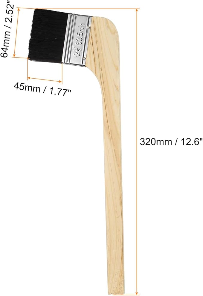 HARFINGTON Paint Brush 3Pcs 2.5" Brush Width Reusable Variety Angled Bend Brushes Radiator Paint for All Latex Oil Painting Furniture Walls Treatment, Black