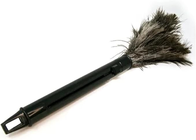 Pwshymi Scalable Dusters, Brown Washable Portable Compact Chicken Feathers Mini Duster with ABS Handle Ability to Collect Dust, Reusable up to 200 Times