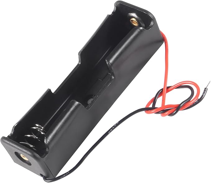 10pcs 18650 Battery Clip 1 Slots 3.7V Plastic 18650 Battery Storage Box Case with Black and Red Wire Leads for 18650 Battery with Connect Lead