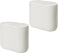 iDesign Small Slim Plastic Bathroom Trash Can, Garbage Can for Bedroom, Office, Desk, Dorm, 2-Pack, Coconut White