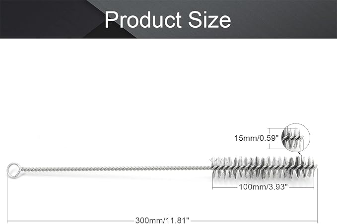 Utoolmart Steel Wire Cleaning Brush, Spiral Power Tube Brush, Steel Wire Tube Brush Cleaning Tool, Tube Bottle Brush, 0.8-inch Diameter 12-inch Length, 10pcs