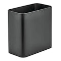 mDesign Small Metal 2.4 Gallon/9 Liter Trash Can Wastebasket Garbage Bin for Bathroom, Slim Rubbish Waste Bin Trashcans - Mirri Collection - Black