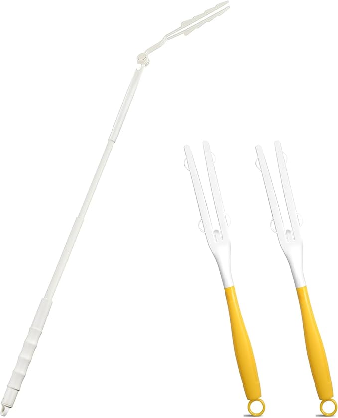 Replacement Handles Compatible with Swifr Duster Refill, Swiffer Duster Extended Handle,Foldable & Extendable Dust Handle Only(White 3pcs)