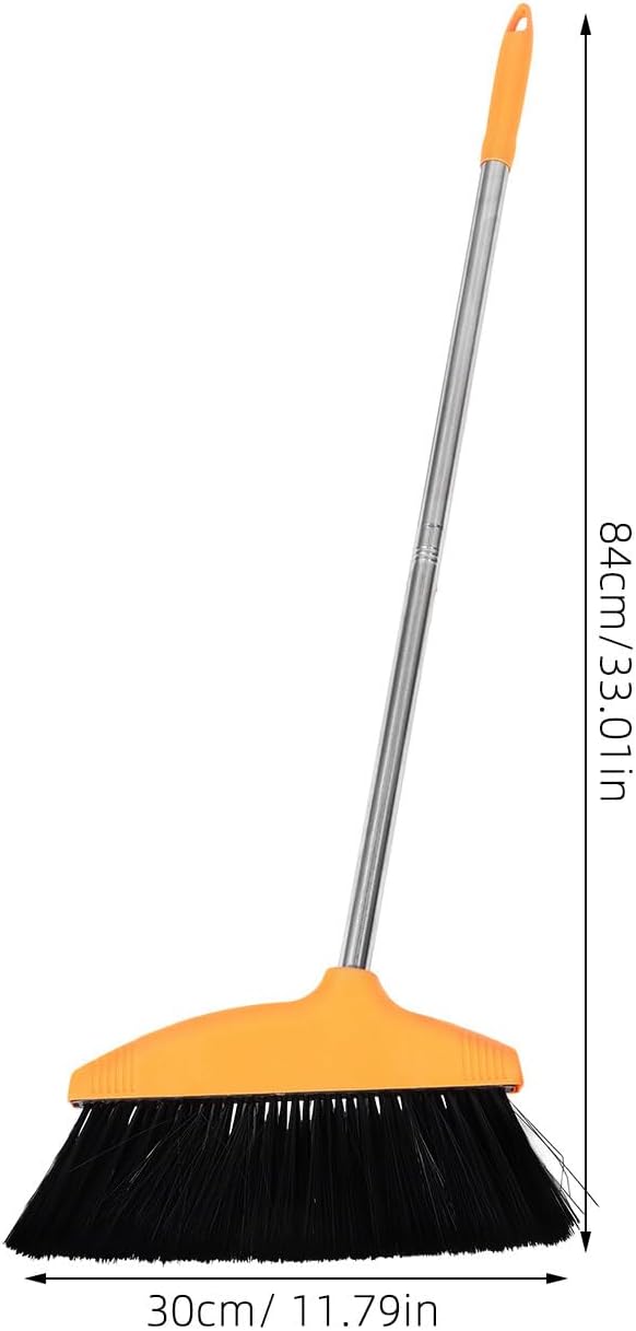 Soft Bristle Sweeping Broom with Metal Handle Household Floor Sweeping Broom for Indoor and Outdoor Use Suitable for Kitchen and Garage Cleaning